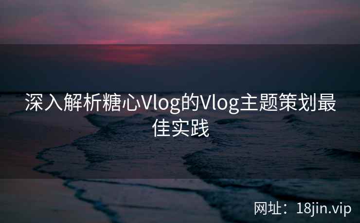 深入解析糖心Vlog的Vlog主题策划最佳实践  第2张