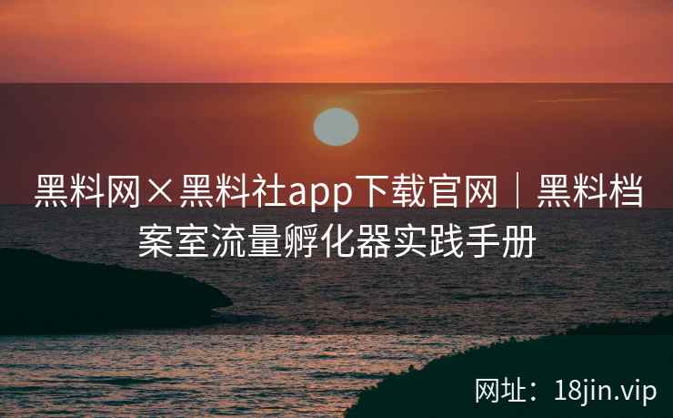 黑料网×黑料社app下载官网｜黑料档案室流量孵化器实践手册  第2张