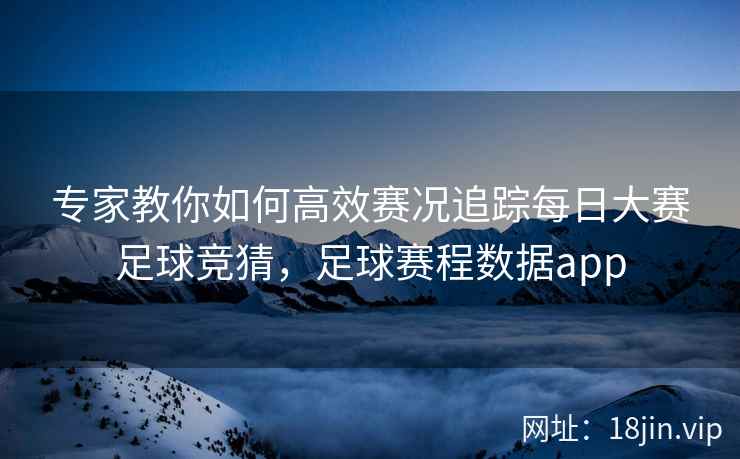 专家教你如何高效赛况追踪每日大赛足球竞猜，足球赛程数据app