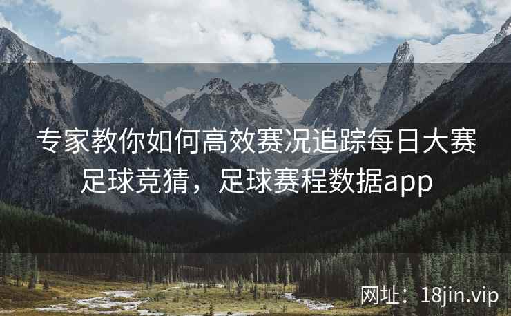 专家教你如何高效赛况追踪每日大赛足球竞猜，足球赛程数据app