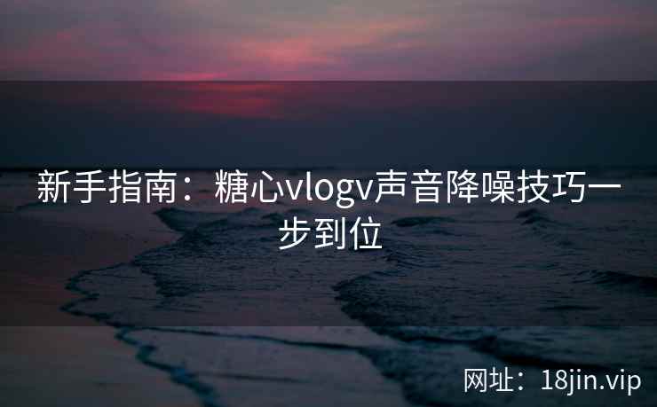 新手指南：糖心vlogv声音降噪技巧一步到位