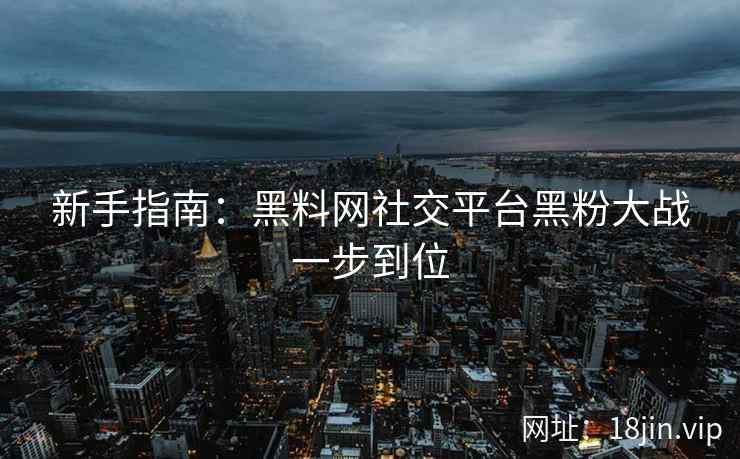 新手指南：黑料网社交平台黑粉大战一步到位