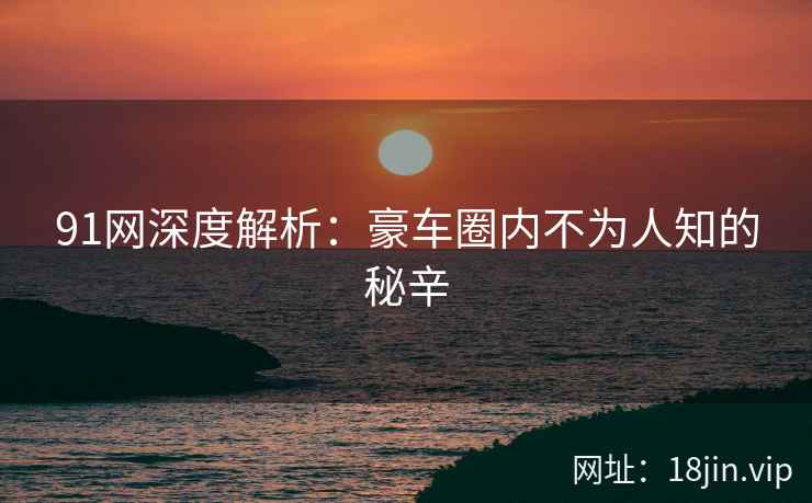 91网深度解析：豪车圈内不为人知的秘辛