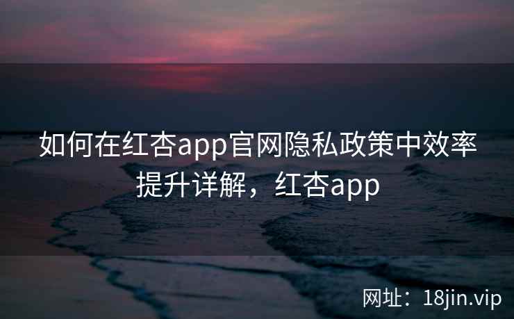 如何在红杏app官网隐私政策中效率提升详解，红杏app