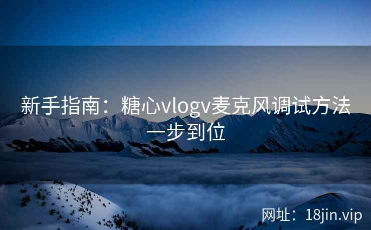 新手指南：糖心vlogv麦克风调试方法一步到位