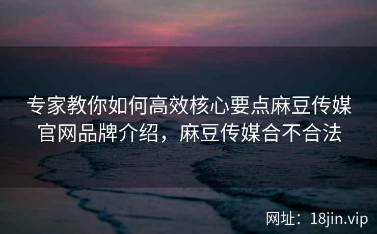 专家教你如何高效核心要点麻豆传媒官网品牌介绍，麻豆传媒合不合法