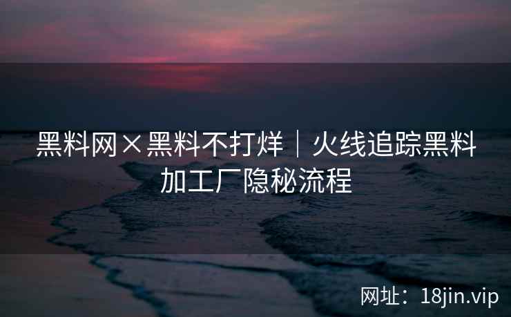 黑料网×黑料不打烊｜火线追踪黑料加工厂隐秘流程  第1张